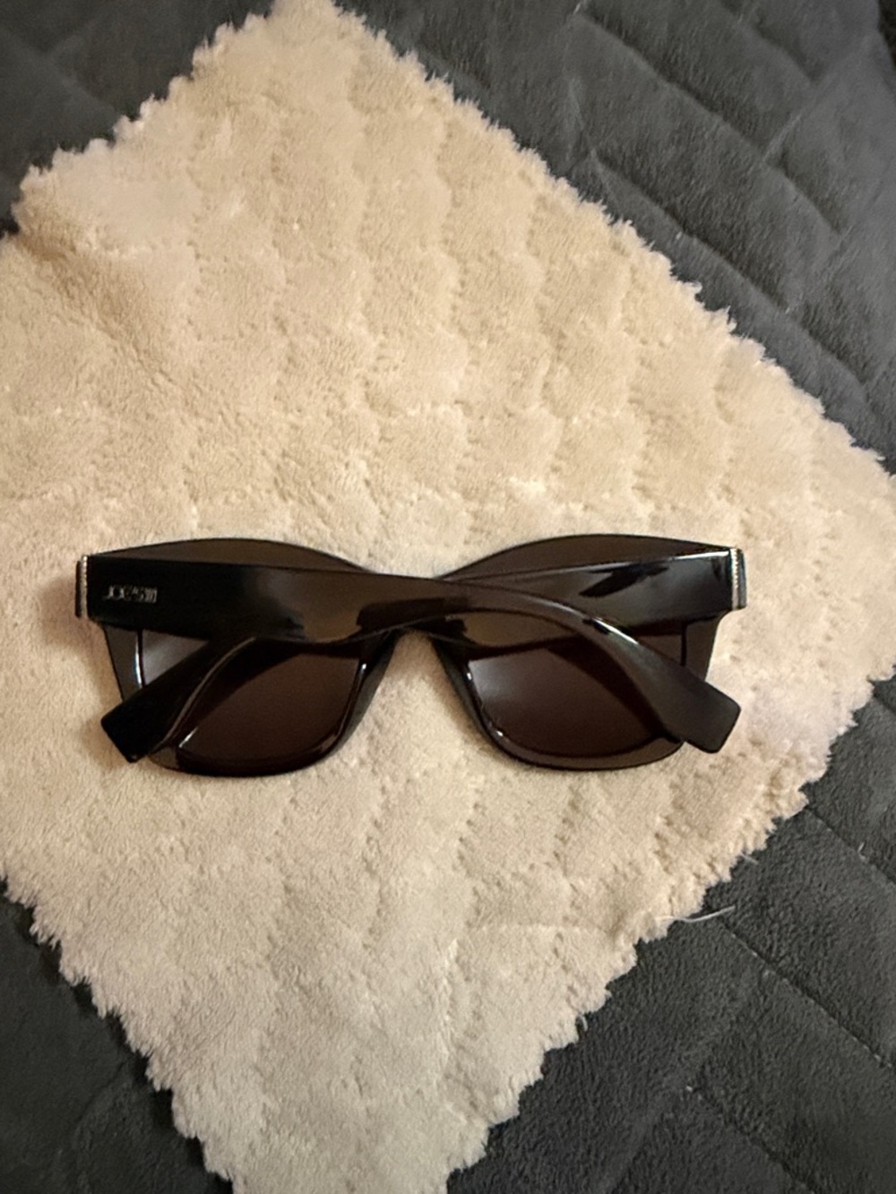 Joe's Jeans Glossy Black Cat-Eye Sunglasses - Picture 2 of 6